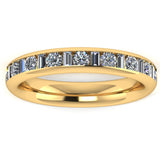 Round Baguette Diamond Channel Set Eternity Band Wedding Ring - HEERA DIAMONDS