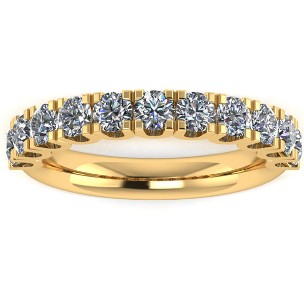 Natural Diamond Scallop Set Eternity Band Wedding Ring - HEERA DIAMONDS