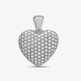 18ct White 0.66ct Diamond Pave Set Heart Pendant HEERA DIAMONDS
