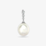 18ct White Gold Diamond And Pearl Pendant HEERA DIAMONDS