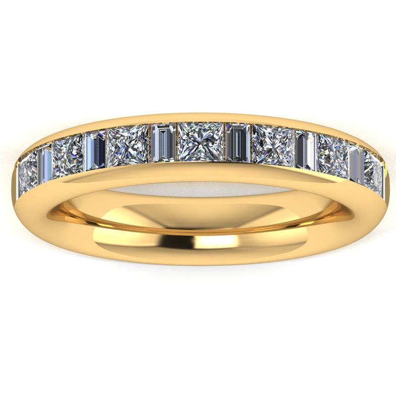 Princess Baguette Diamond Channel Set Eternity Band Wedding Ring - HEERA DIAMONDS
