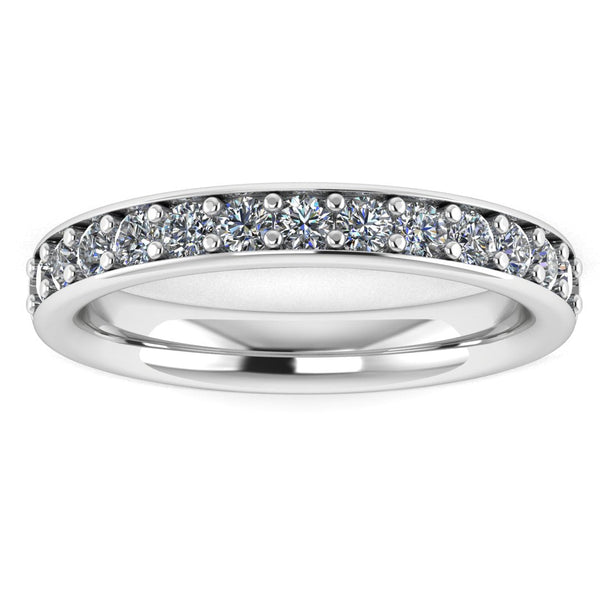 Natural Diamond Grain Set Eternity Band Wedding Ring - HEERA DIAMONDS