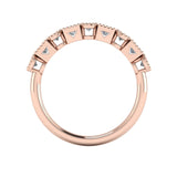 "Navi" Square and Round Circle Pattern Diamond Half Eternity Ring ET78 - HEERA DIAMONDS