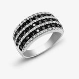 9ct White Gold Diamond And Black Diamond Ring HEERA DIAMONDS