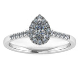 "Arlet" Halo Pear Cut Diamond Shoulder Engagement Ring HAPS06 - HEERA DIAMONDS