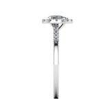 "Arlet" Halo Pear Cut Diamond Shoulder Engagement Ring HAPS06 - HEERA DIAMONDS