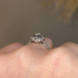 "Arlet" Halo Pear Cut Diamond Shoulder Engagement Ring HAPS06 - HEERA DIAMONDS