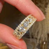 "Arlo" Bordered Round Diamond Channel Set Half Eternity Ring - HEERA DIAMONDS