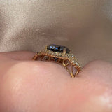 "Blue" 4 Carat Round Brilliant Cut Blue Lab Diamond Eye Shape Engagement Ring - HEERA DIAMONDS