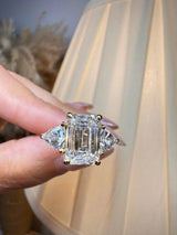 "Brenzy" Emerald Cut 2.5 Carat Three Stone Trilogy Engagement Ring 3SEC08 HEERA DIAMONDS