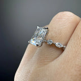 "Celina" Radiant Cut 2 Carat Diamond Shoulder Engagement Ring HEERA DIAMONDS