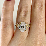 "Clandestine" Oval Cut Diamond Shoulder 2.5 Carat 18KT Yellow Gold Engagement Ring DSOC06 HEERA DIAMONDS