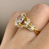 "Clandestine" Oval Cut Diamond Shoulder 2.5 Carat 18KT Yellow Gold Engagement Ring DSOC06 HEERA DIAMONDS
