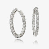 DIAMOND CLAW SETTING HOOP EARRINGS IN 18K WHITE GOLD HEERA DIAMONDS