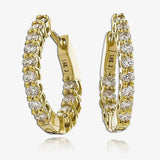 DIAMOND CLAW SETTING HOOP EARRINGS IN 18K YELLOW GOLD HEERA DIAMONDS