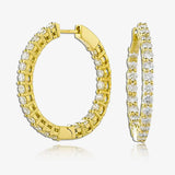 DIAMOND CLAW SETTING HOOP EARRINGS IN 18K YELLOW GOLD HEERA DIAMONDS