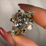 "Dazzy" Three Stone Oval and Pear Trilogy Diamond Engagement Ring HEERA DIAMONDS