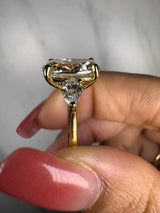 "Dazzy" Three Stone Oval and Pear Trilogy Diamond Engagement Ring HEERA DIAMONDS