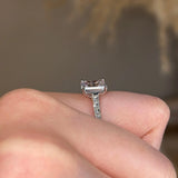 "Delia" Emerald Cut Diamond Grain Set Diamond Band Engagement Ring DSEC04 - HEERA DIAMONDS