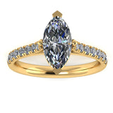 "Elin" Marquise Cut Diamond Grain Set Diamond Band Engagement Ring DSMC04 - HEERA DIAMONDS