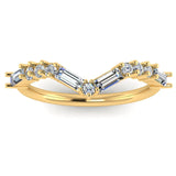 "Este" V Shape Eternity Ring Emerald and Round Brilliant Cut 0.93ct Diamond ET41 - HEERA DIAMONDS