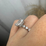 "Ethena" Radiant Cut 4 carat Diamond Shoulder Engagement Ring HEERA DIAMONDS