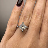 "Evan" Princess Cut 2 Carat Diamond Shoulder Engagement Ring HEERA DIAMONDS