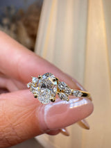 "Fiona" Oval Cut 0.70 Diamond Shoulder 18K Yellow Gold Engagement Ring HEERA DIAMONDS