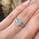 "Gevora" Oval Cut 1.3 Carat Trilogy Platinum Engagement Ring HEERA DIAMONDS