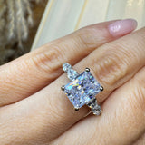 "Godiva" Radiant Cut 0.75 Carat Diamond Shoulder 9KT White Gold DSRC01 HEERA DIAMONDS