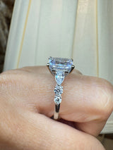 "Godiva" Radiant Cut 0.75 Carat Diamond Shoulder 9KT White Gold DSRC01 HEERA DIAMONDS