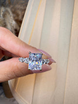 "Godiva" Radiant Cut 0.75 Carat Diamond Shoulder 9KT White Gold DSRC01 HEERA DIAMONDS