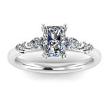 "Godiva" Radiant Cut 2 Carat Diamond Shoulder 9KT White Gold DSRC01 HEERA DIAMONDS