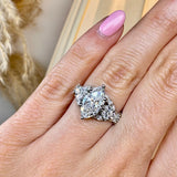 "Grandeur" Marquise Cut 3 Carat Diamond Shoulder Platinum Engagement Ring HEERA DIAMONDS