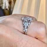 "Grandeur" Marquise Cut 3 Carat Diamond Shoulder Platinum Engagement Ring HEERA DIAMONDS