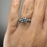 "Grettel" Round Cut 3 Carat Twisted Spiral Diamond Shoulder Engagement Ring DSRB20 HEERA DIAMONDS