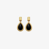 HD X JJ Black Onyx Oval Earrings Hot Diamonds
