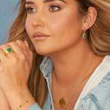 HD X JJ Revive Malachite Square Earrings HD X Golden Edit