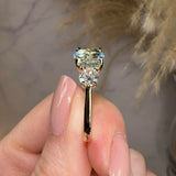 "Hannah" Blue Round Cut Diamond Engagement Ring - HEERA DIAMONDS