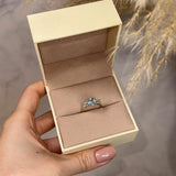 "Hannah" Blue Round Cut Diamond Engagement Ring - HEERA DIAMONDS