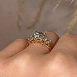 "Hannah" Blue Round Cut Diamond Engagement Ring - HEERA DIAMONDS