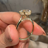 "Honor" 2 Carat Hidden Under Halo Oval Cut Diamond Yellow Gold Engagement Ring - HEERA DIAMONDS