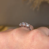 "Pippa" Three Stone Emerald Cut Diamond Trilogy Engagement Ring 3SEC52 - HEERA DIAMONDS
