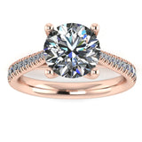 "Jasiri" Round Brilliant Cut Diamond Micro Set Diamond Engagement Ring DSRB95 - HEERA DIAMONDS