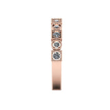 "Josie" Round Circle and Square Pattern Diamond Half Eternity Ring ET75 - HEERA DIAMONDS