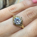 "July" Round Cut 1 Carat Solitaire 18k Yellow Gold Engagement Ring SSRB44 HEERA DIAMONDS