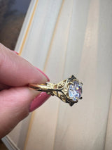 "July" Round Cut 1 Carat Solitaire 18k Yellow Gold Engagement Ring SSRB44 HEERA DIAMONDS