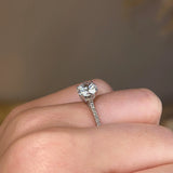 "June" Round Brilliant Cut Diamond Hidden Under Halo Micro Set Diamond Band Engagement Ring UHRB03 - HEERA DIAMONDS