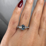 "Kade" Oval Cut Aquamarine Diamond Shoulder Engagement Ring DSOC14 HEERA DIAMONDS
