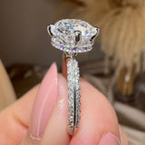 "Laney" Purple & Green Hidden Halo Round Brilliant Cut Diamond Pave Shoulders Engagement Ring - HEERA DIAMONDS